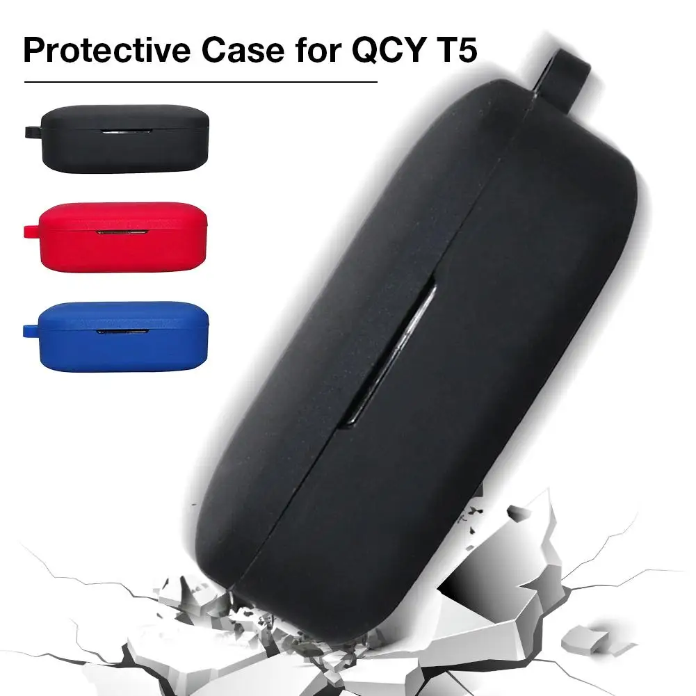 Применимый силиконовый чехол для наушников QCY T5, настоящая Беспроводная bluetooth-гарнитура, силиконовый чехол для наушников с защитой от падения и потери