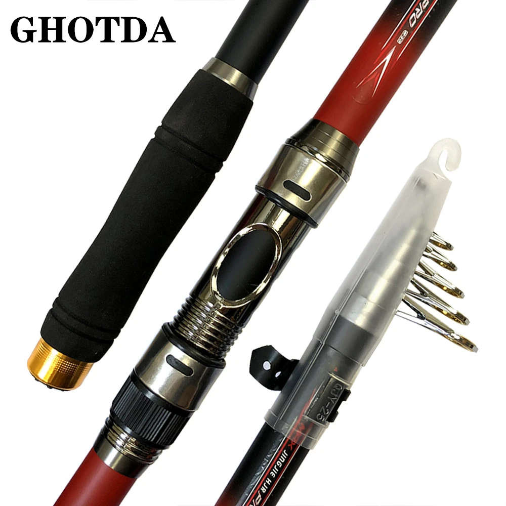 Professional Carbon Fiber Telescope Fishing Rod Travel Sea Spinning Pole 2.1m US Professional Carbon Fiber Telescope Fishing Rod Travel Sea Spinning Pole 2.1m US