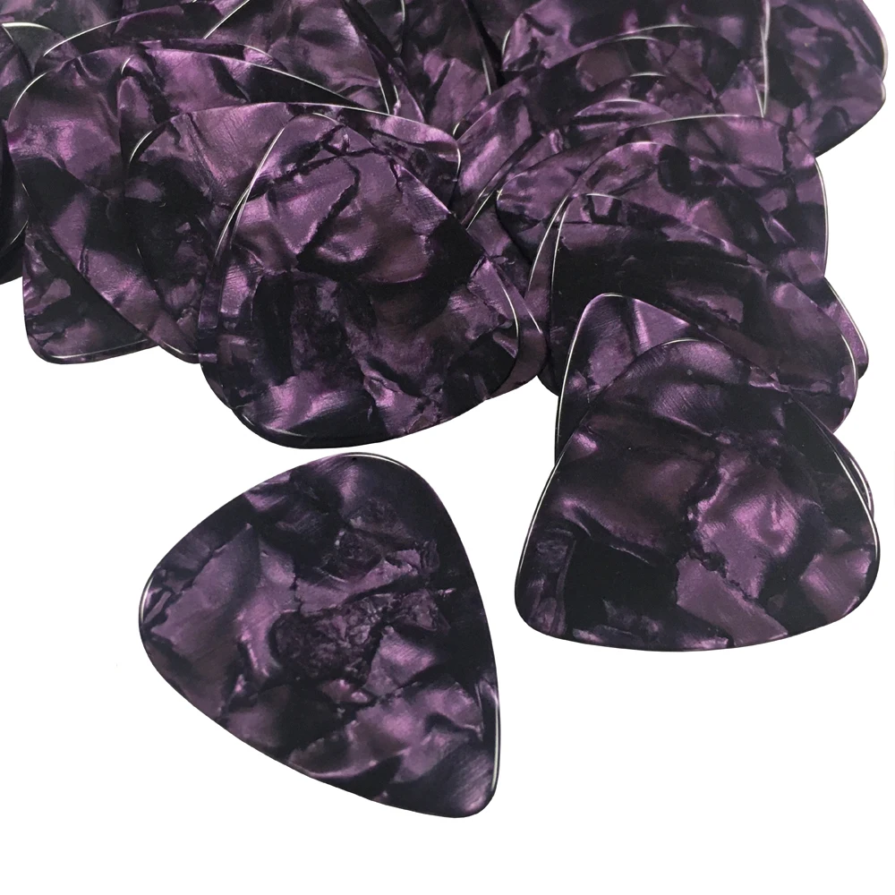Purple Pearl 0.71mm Medium Gauge Celluloid Guitar Picks Plectrums 100 pcs Lots