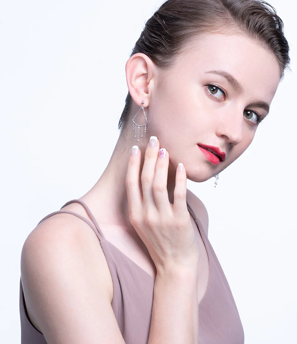 ORSA JEWELS Настоящее серебро 925 пробы бахрома висячие серьги Новые Премиум Винтажные висячие серьги из бисера женские ювелирные изделия SE191