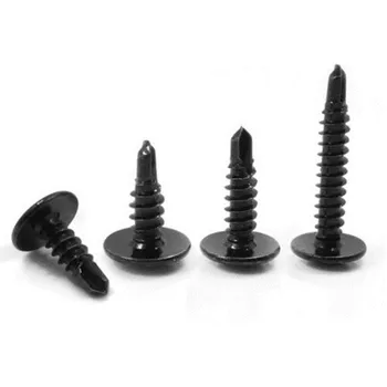 

200PCS M4.2 x 19mm Black Steel Phillips Drive Truss Washer Head Self-Drilling Screw Tek