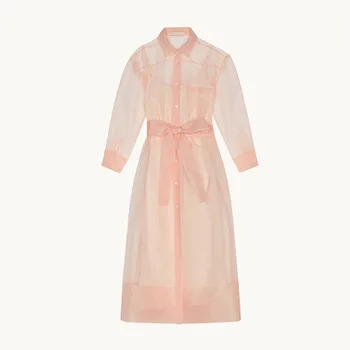 

New spring/summer 2019 women's organza two-piece long dress