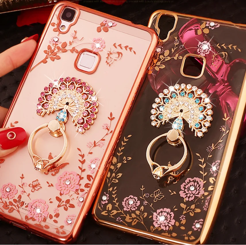 Шикарное Кольцо на палец кошка павлин из алмазов блестящий держатель чехол для