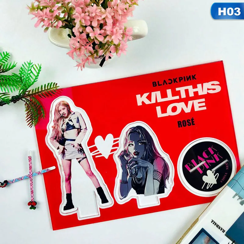 3 Kpop Blackpink JISOO Дженни Роза Лиза акриловая подставка фигурка кукла стоячий стол Декор - Цвет: 3