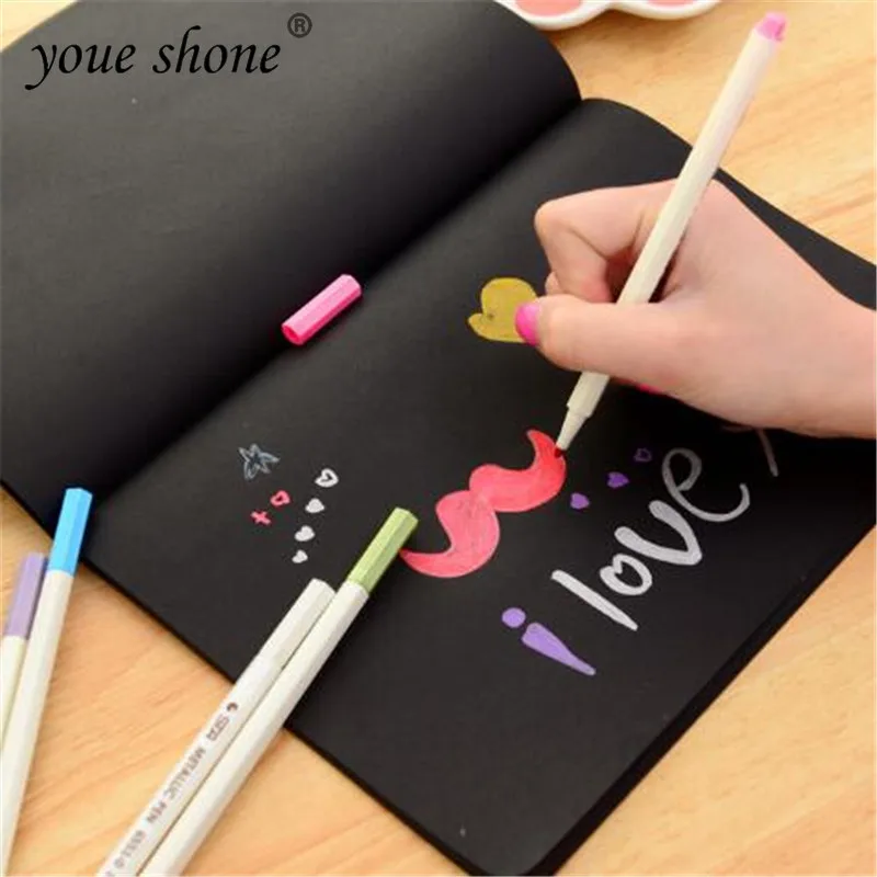 

1pcs notebook diary black paper notepad sketch graffiti pen mini notepad drawing painting office school stationery supply