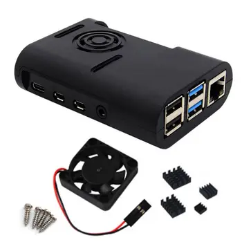 

ABS Plastic Case Enclosure with Cooling Fan Heatsinks for Raspberry Pi 4 Model B