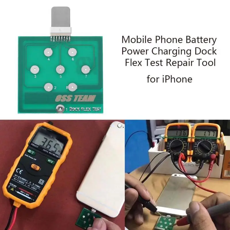 

Professional Plug Detection Mobile Phone Battery Power Charging Dock Flex Test Repair Tools for iPhone Android Phone