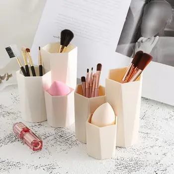 

3 Lattices Cosmetic Make-up Brush Storage Box Makeup Nail Polish Cosmetic Holder Make Up Tools Pen Holder Rack Table Organizer