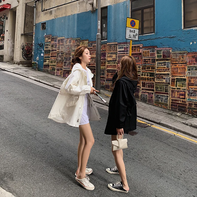 

Trench Coat Mid-length Women's Korean-style Spring Students 2018 Versatile New Style Spring And Autumn Loose Casual Thin Coat Fa