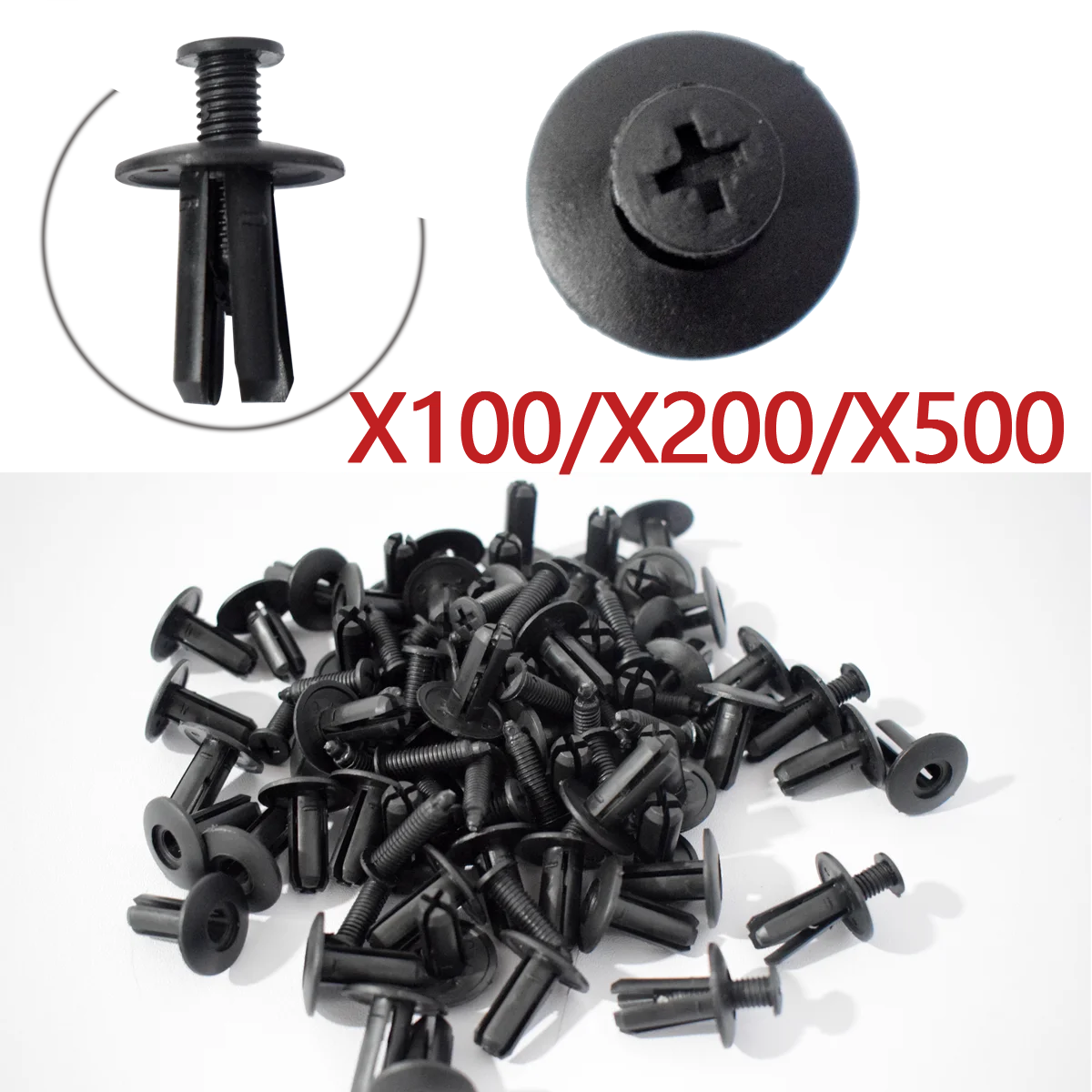 

ready storck 8mm Hole Retainer Clips- Plastic fastener Drive Rivets Mud Flaps Bumper Fender Push pin Clips for Auto Car Truck Do