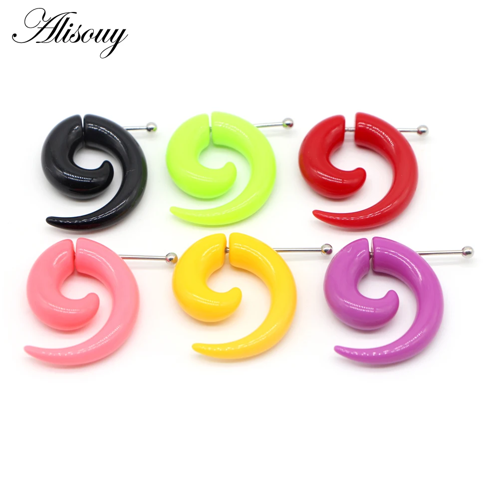 2pc Fake Ear Tunnels Acrylic False Earring Cartilage Piercing Body Jewelry
