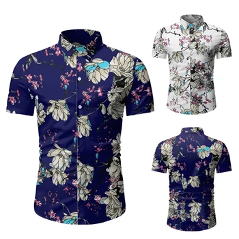 

Men shirt Summer shirt European size casual shirts short sleeve shirt men flower 3D printed shirts men dress hawaiian shirt