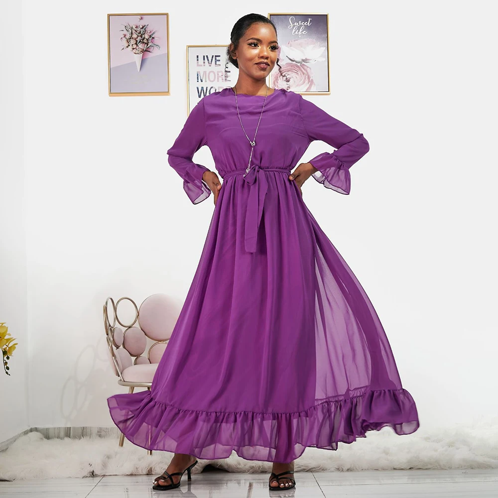 Fashion Polka Dot Corset Chiffon long dress Fresh Green Stand Collar