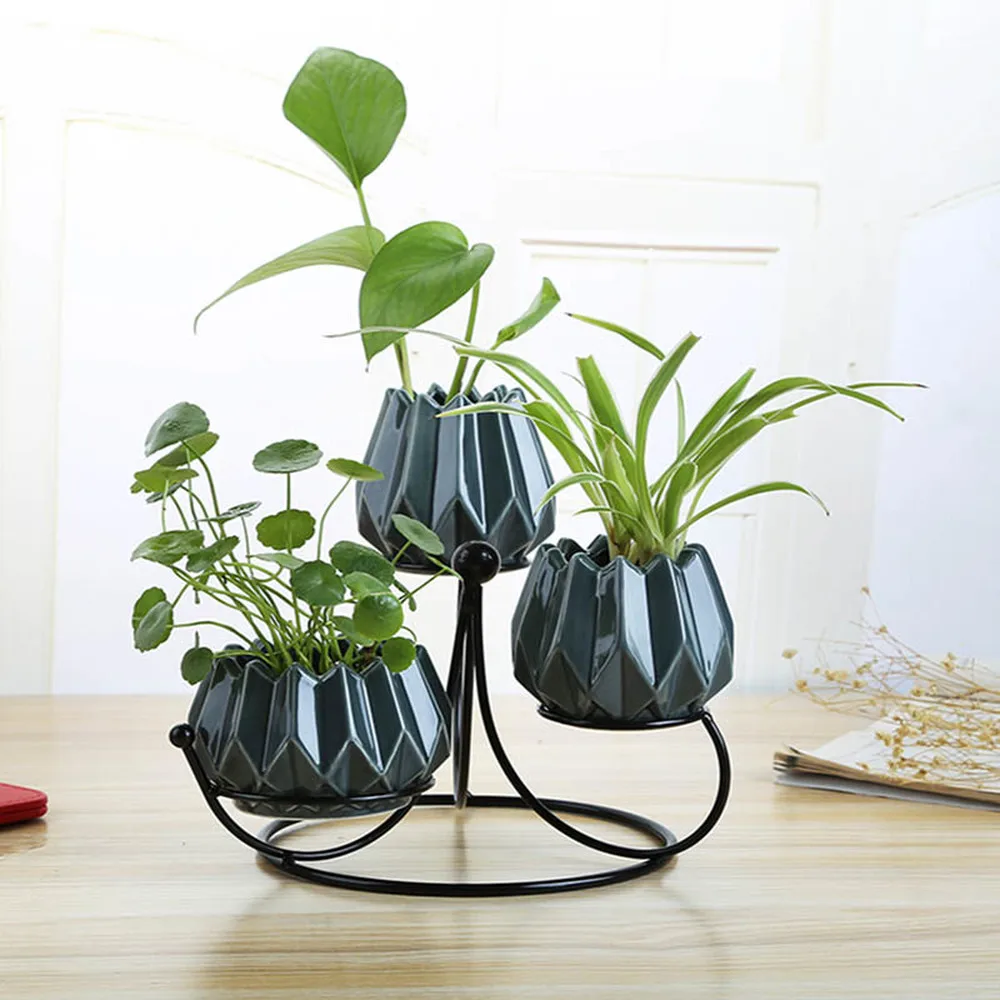 

Nordic Ceramic Flower Pots Set Creative Succulent Planter Pot Hydroponic Vase Simple Living Room TV Cabinet Decorative Ornaments