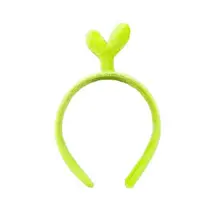 Adultos niños lindo 3D diadema de dibujos animados verde fluorescente brotes de pelo terciopelo aro lavarse la cara maquillaje gorro elástico foto Prop(China)