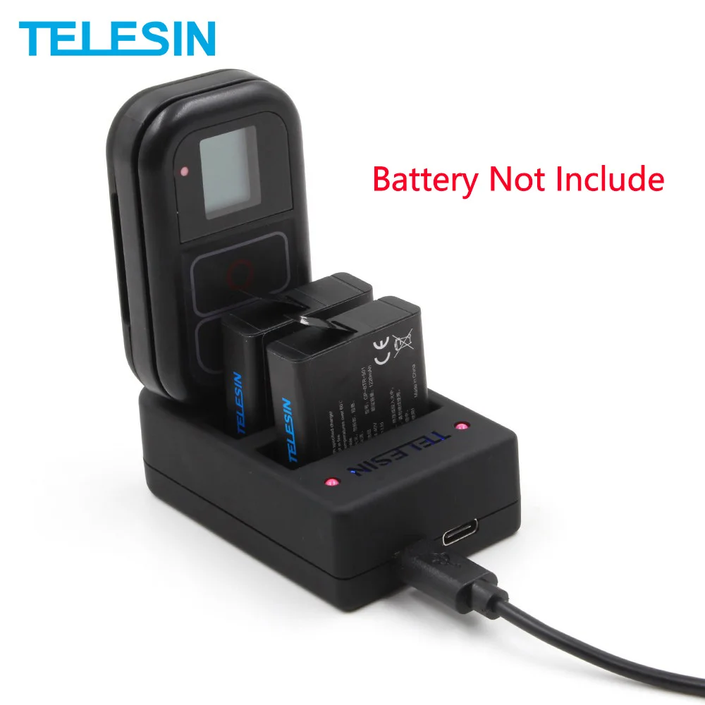 Универсальное зарядное устройство TELESIN 3 канала USB слота Wi Fi дистанционное