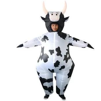 

Adults Animals Cartoon Cow Inflatable Costume Women Men Masquerade Jumpsuit Carnival Party Halloween Cosplay Props