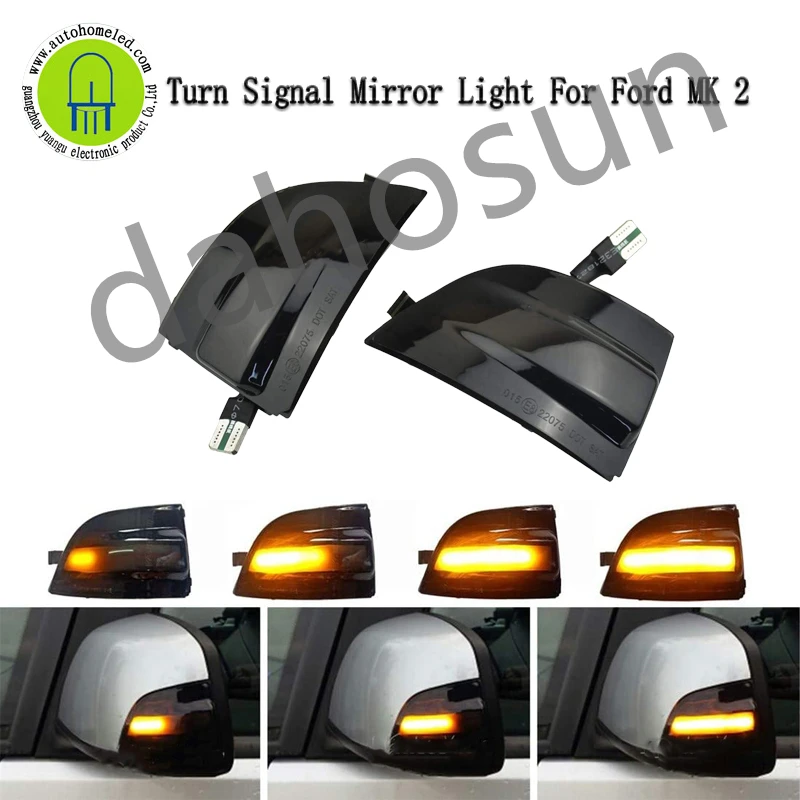 

2Pcs Dynamic LED Rearview Mirror Turn Signal Lights Fit For Ford Focus Ⅱ MK 2 2004-2008 C-MAX 2003-2010 Sequential Indicator