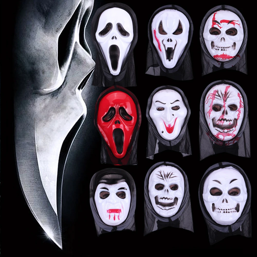 Новинка 1 шт. ужасная маска призрака Хэллоуина крик зомби ПВХ страшная на всё лицо