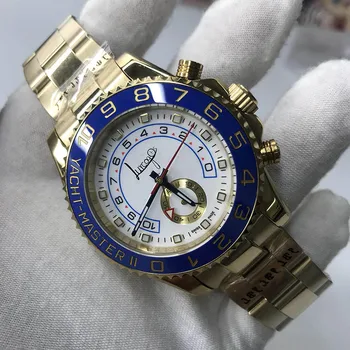 

top 18K gold yacht AAA watch Ceramic Bezel master sapphire glass Mechanical Automatic luminous Luxury Sports Watches