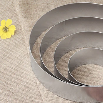

4pcs Kitchen Round DIY Cake Molds Stainless Steel Wedding Home Dessert Circle Baking Decorating Tool Bottomless Mousse Ring