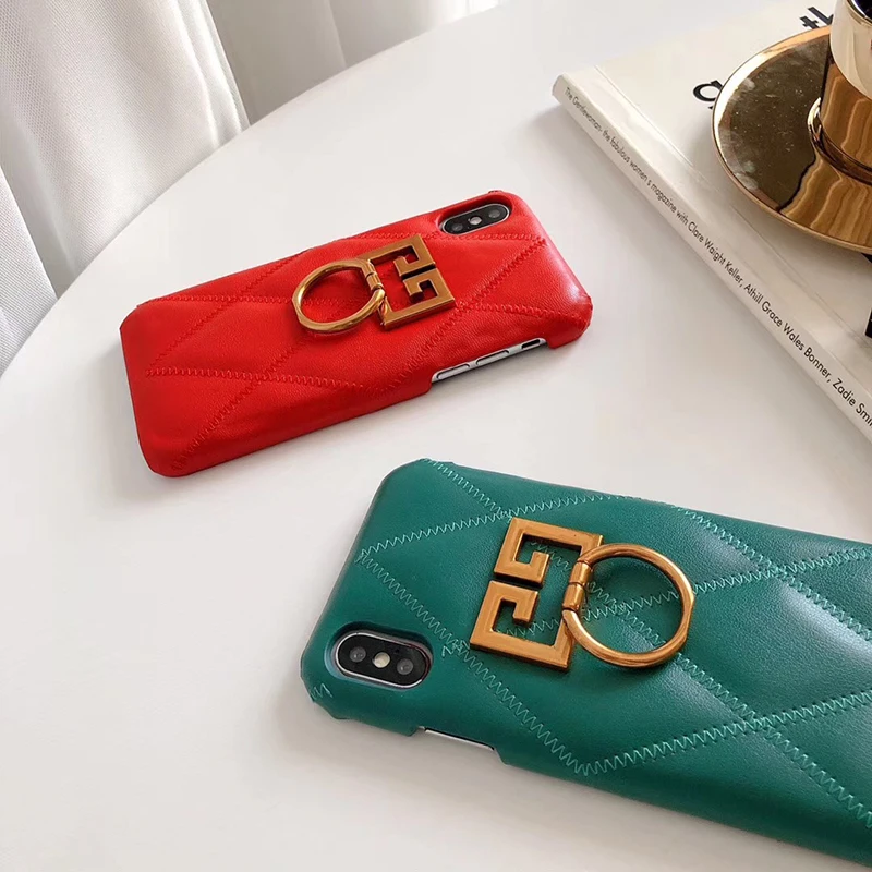 Модный бренд французский парфюм чехол для iPhone X XS XR XSMax 10 7 7plus 8 8plus 6 s plus кольцо стенд металлический кожаный жесткий чехол