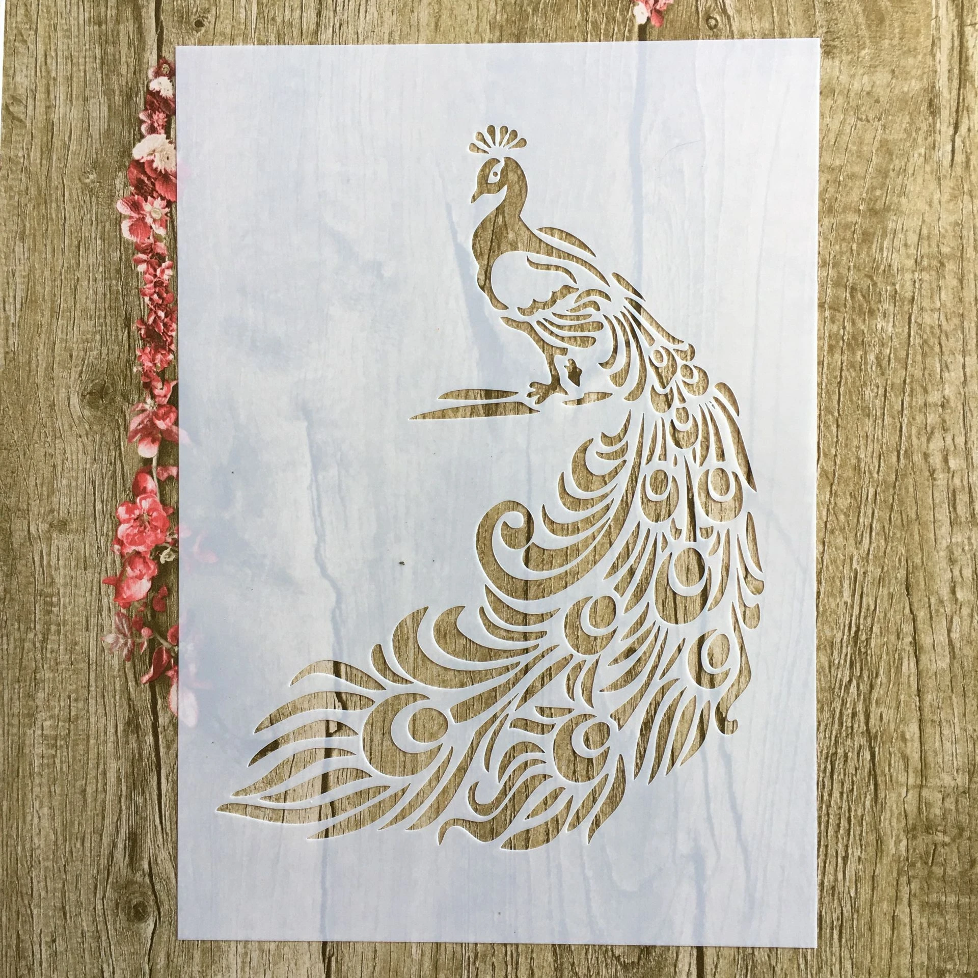 

A4 29 * 21cm Animal peacockl DIY Stencils Wall Painting Scrapbook Coloring Embossing Album Decorative Paper Card Template