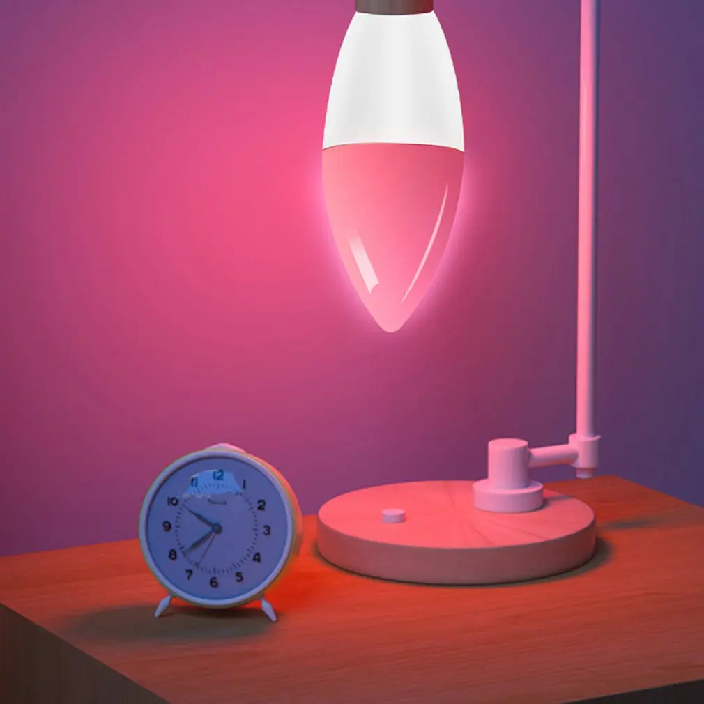 E14 Smart WiFi Light RGB Bulb 5W + C Dimmable LED Light Set Timing Mobile Remote Control Music Rhythm