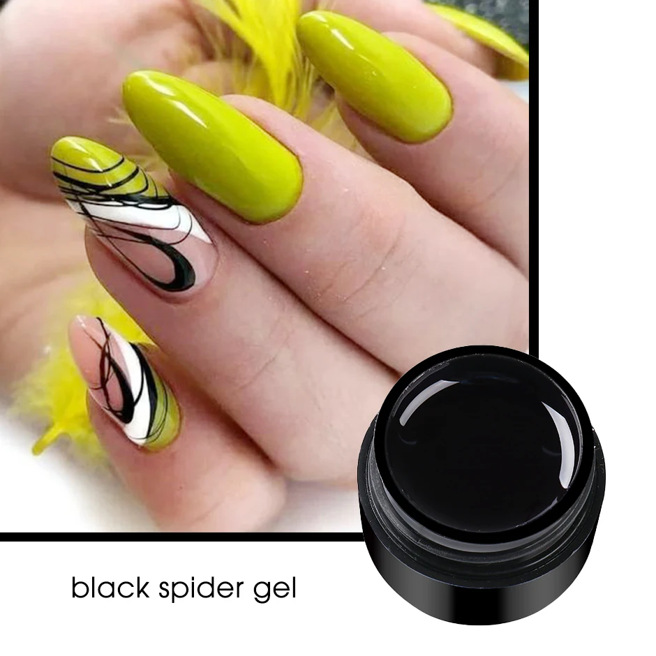 6ml Spider Gel Nail Varnish Drawing Line Painting Gel Nail Polish Black  White Design Summer 2021 Pulling Silk Gel Ch1615-4 - Nail Gel - AliExpress