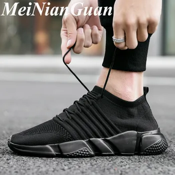 

Large Sizes Mens Shoes Four Seasons Male Sneakers Couple Shoes Men's Air Mesh Sock Shoes Light Flat Men Shoes Wild Man's Shoe K8