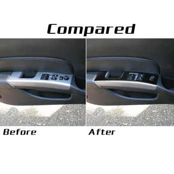 

2pcs Window switch trim Car Carbon Fiber Interior Panel Cover Accessories