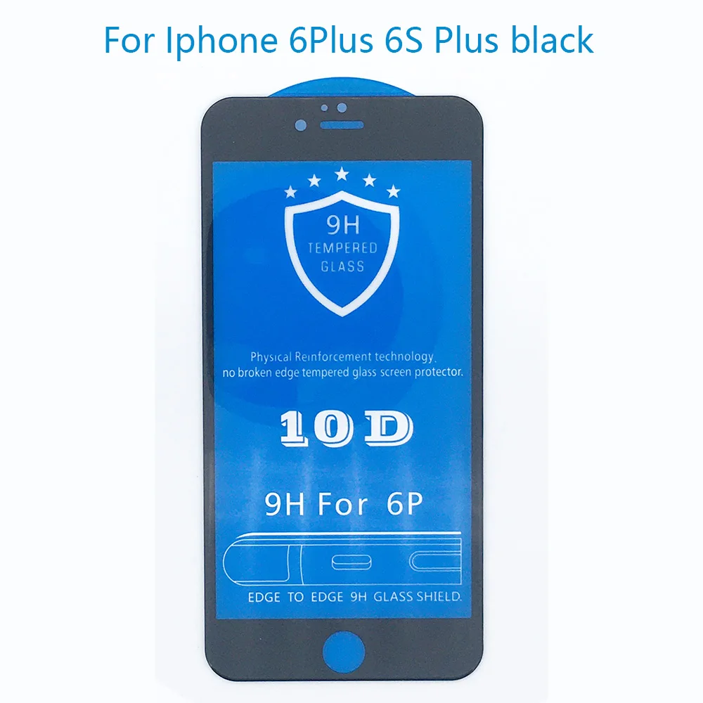 10D стекло полное покрытие защитное стекло для Iphone 11 Pro X XR XS MAX экран Iphone 67 8 6Plus 7Plus 8 Plus/x/xs max - Цвет: Iphone 6P 6SP Black