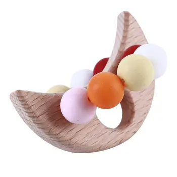 

Creaitve 1PC Beech Wood Teether Animals Flowers Crochet Beads Baby Products DIY Crafts Necklace Wooden Chew Toy Baby Teething