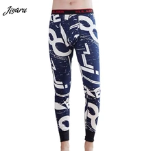 Новинка, мужские длинные штаны с принтом, термобелье, мужское термобелье, осенне-зимнее нижнее Белье для сна, теплые кальсоны