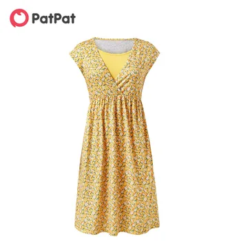 

PatPat 2020 New Summer Stylish Allover Sleeveless Nursing Dress for Maternity Dresses Print Dresses Clothes