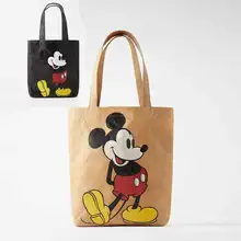 Disney Микки Маус canves леди сумка на плечо женская сумка высокой емкости сумка для покупок с персонажем из мультфильма