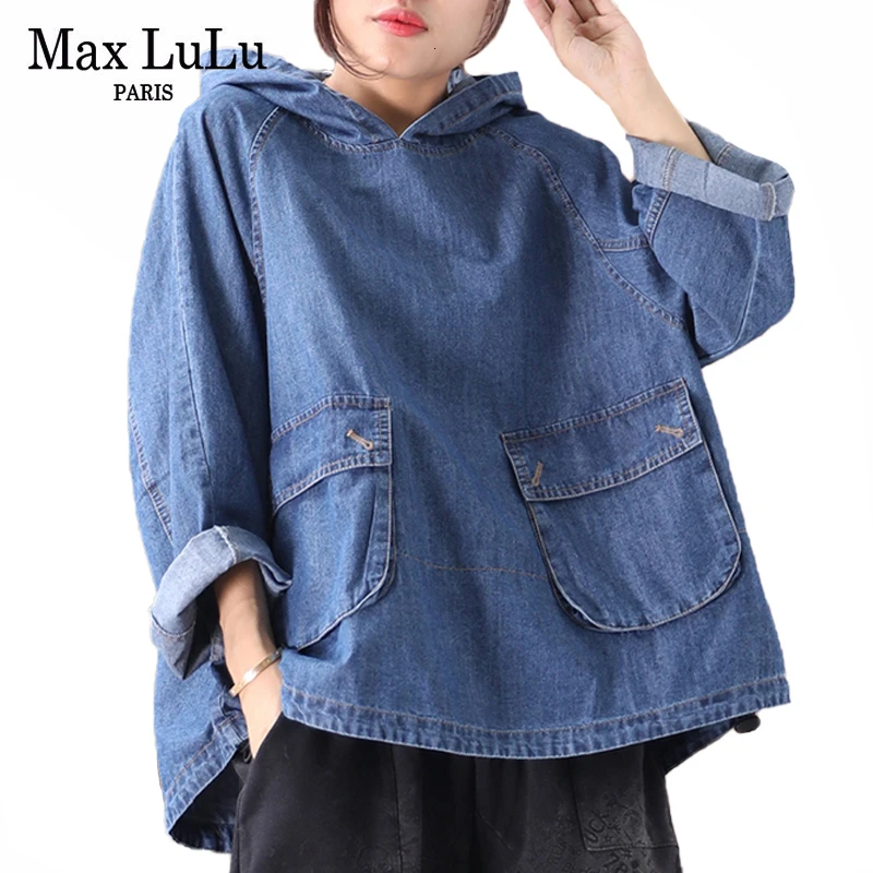Женская свободная джинсовая рубашка Max LuLu повседневная винтажная блузка