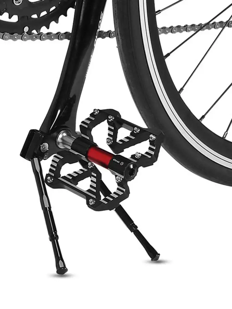 Черный велосипед kickstand велосипед из алюминиевого сплава боковая подставка Регулируемая велосипедная стойка педали Держатель Аксессуары для велосипеда Поддержка стойки