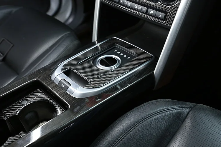 Carbon Fiber Car Interior Gear Shift Panel Cover Trim For Land Rover Discovery Sport Accessories