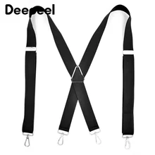 Deepeel, 1 шт., 3,5X120 см, для взрослых, 4 зажима, металлические пряжки, мужские подтяжки, регулируемый костюм, застежка-крючок, подтяжки, аксессуары для одежды, SP024