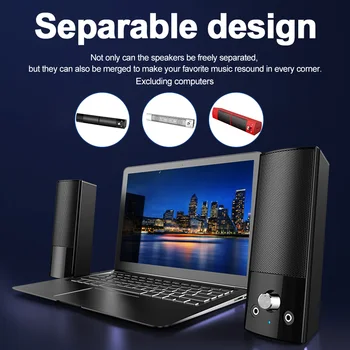 

Multifunction Home Subwoofer 3.5mm Audio Plug For Computer Office Bluetooth 5.0 Wired 2.0 Channel Laptop Desktop Speaker Mini
