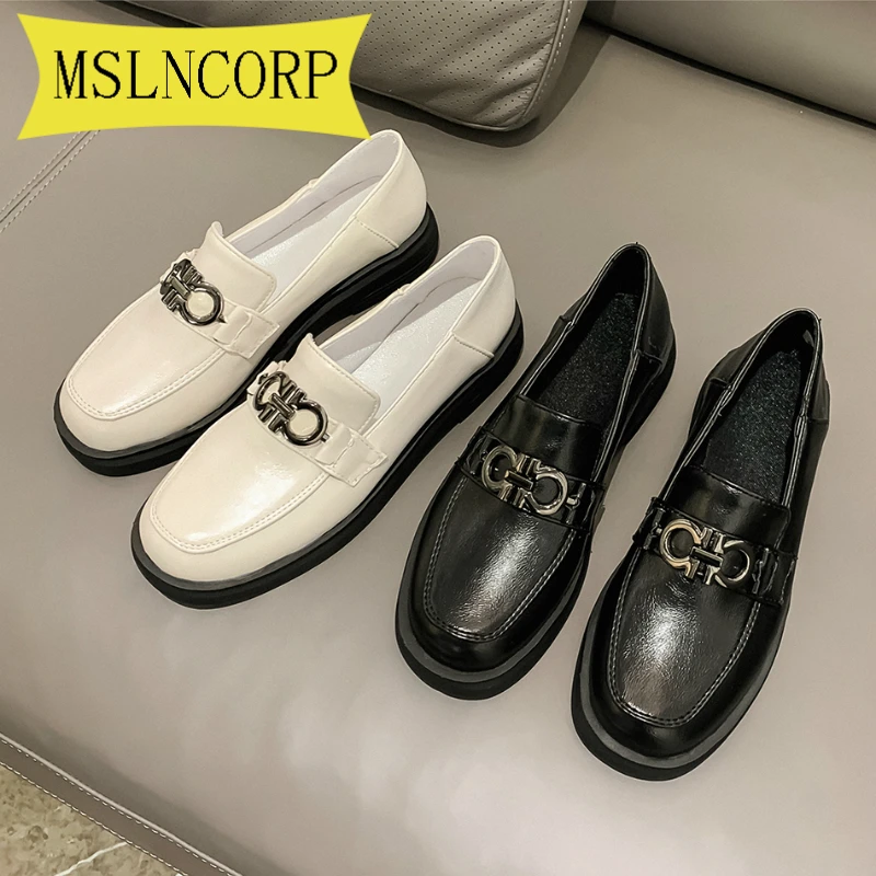 

Plus Size 34-46 Women Bowtie Platform Autumn Derby Shoes Ladies Flat Oxfords PU Leather Slip on Female Comfort Fashion Footwear