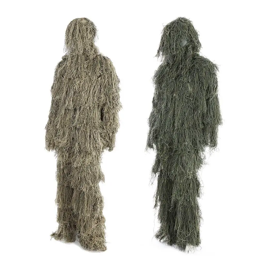 

3D Universal Camouflage Suits Woodland Clothes Adjustable Size Ghillie Suit For Hunting Army outdoor Sniper Set Kits