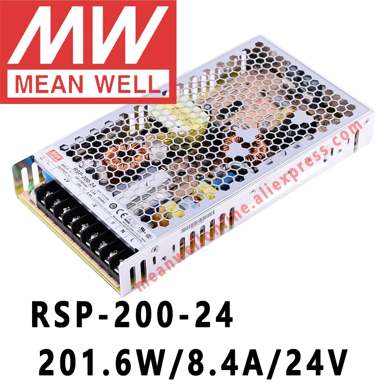 Бренд Mean Well представляет RSP-200 серии meanwell(5В/12В/15 V/24 V/48VDC 200 ватт один Выход с PFC Функция Питание Интернет-магазин