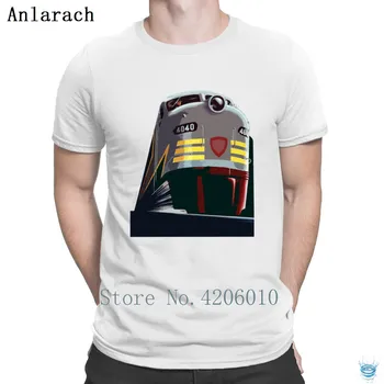 

Train Retro Rocky Mountains Western Railway Tshirt Fitness Designing Fun T Shirt For Men Summer Top Sunlight Cotton Simple
