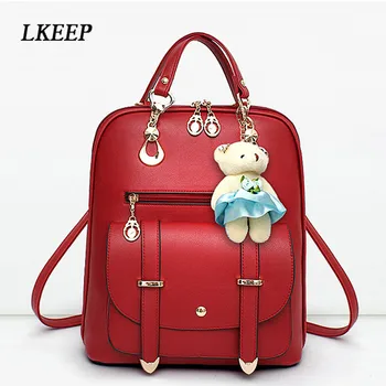 

Bear Women Bag Diamond Lattice School Bags For Girls For Women 2020 New Tassel Shoulder Bags