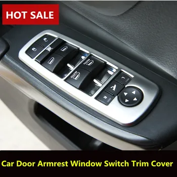 

For Jeep Grand Cherokee Silver Car Door Armrest Window Switch Cover 2011-2015 4pcs