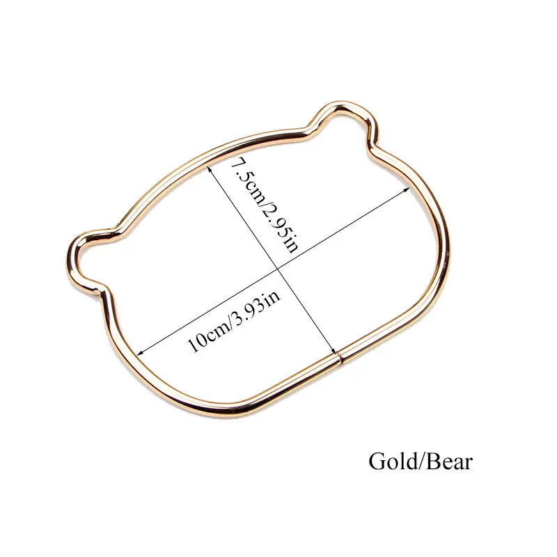gold bear DIY сумки на плечо Obag ручки кошачьи ушки металлическая ручка для сумки женские аксессуары для сумок Замена для изготовления сумки Кошелек Рамка - Цвет: gold bear