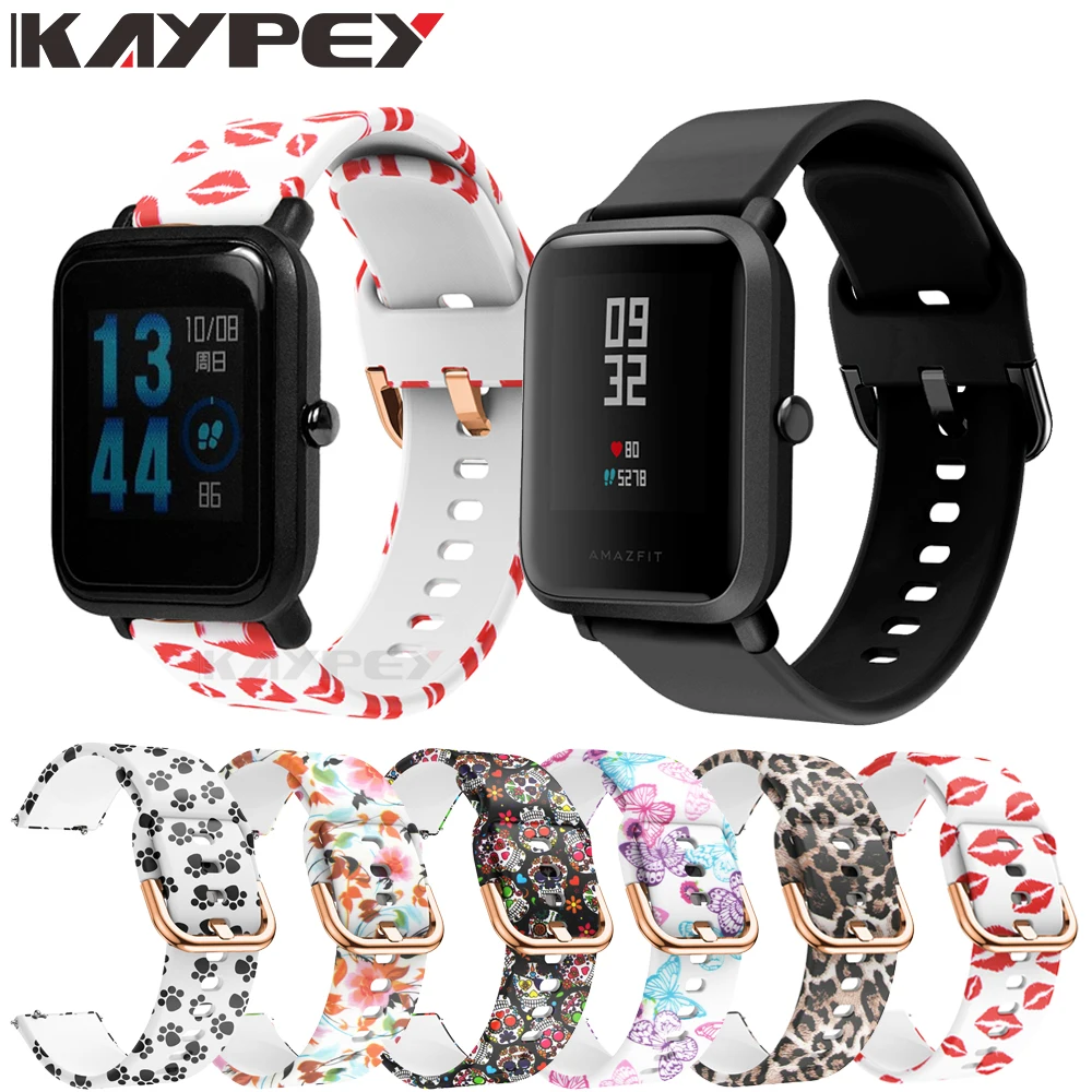 Ремешок силиконовый для Xiaomi Amazfit Bip мягкий резиновый браслет смарт часов Huami bip 20