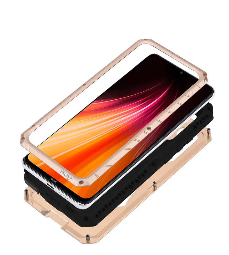 Imatch для Xiaomi Redmi Note 8 Pro Чехол для Телефона Жесткий Алюминиевый металлический протектор Полный Чехол Броня сверхпрочный противоударный